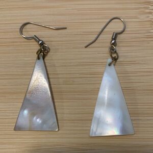 Vintage Mother of Pearl Triangle Earrings